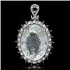 14K Gold 36.93ct Quartz 1.33cts Diamond Pendant