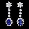 14k Gold 3ct Tanzanite 2.30ct Diamond Earrings