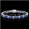 14k Gold 18ct Sapphire 1.80ct Diamond Bracelet