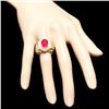 Image 4 : 14k Gold 4.50ct Ruby 0.65ct Diamond Mens Ring