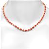 14K Gold 17.61ct Coral 1.17cts Diamond Necklace