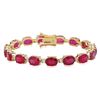 Image 1 : 18K Gold 30.66ct Ruby .8ct Diamond Bracelet