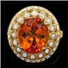 Image 2 : 14k Gold 6.00ct Citrine 1.35ct Diamond Ring