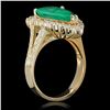 Image 2 : 14K Gold 3.82 Emerald 1.05 Diamond Ring