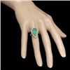 Image 3 : 14K Gold 3.82 Emerald 1.05 Diamond Ring
