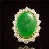 Image 1 : 14K Gold 2.91ct Jadeite 2.42ct Diamond Ring