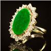 Image 2 : 14K Gold 2.91ct Jadeite 2.42ct Diamond Ring