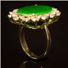 Image 3 : 14K Gold 2.91ct Jadeite 2.42ct Diamond Ring