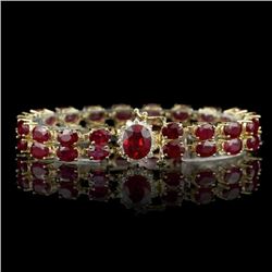 14k Yellow Gold 50ct Ruby 0.75ct Diamond Bracelet