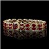 Image 2 : 14k Yellow Gold 50ct Ruby 0.75ct Diamond Bracelet