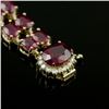 Image 3 : 14k Yellow Gold 50ct Ruby 0.75ct Diamond Bracelet