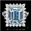 Image 1 : 14k Gold 2.00ct Aquamarine 1.00ct Diamond Ring