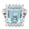 Image 2 : 14k Gold 2.00ct Aquamarine 1.00ct Diamond Ring