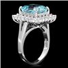 Image 3 : 14k Gold 2.00ct Aquamarine 1.00ct Diamond Ring