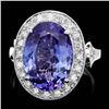 Image 1 : 14k Gold 7.00ct Tanzanite 0.70ct Diamond Ring