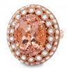 Image 3 : 14k Rose 10.00ct Morganite 1.60ct Diamond Ring