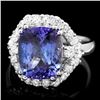 Image 1 : 14k Gold 6.00ct Tanzanite 1.20ct Diamond Ring