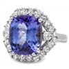 Image 2 : 14k Gold 6.00ct Tanzanite 1.20ct Diamond Ring