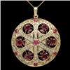 Image 1 : 14K Gold 16.40ct Ruby 1.94ct Diamond Pendant