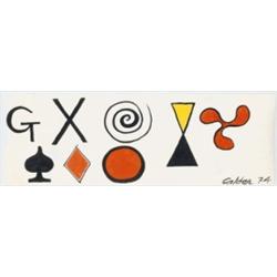 ALEXANDER CALDER (1898-1976) UNTITLED signed and dated "Calder 74" lower right gouache on paper 1...