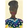 Image 1 : CHRIS OFILI (b. 1968) UNTITLED signed twice and dated "Chris Ofili '99" on the reverse watercolor...