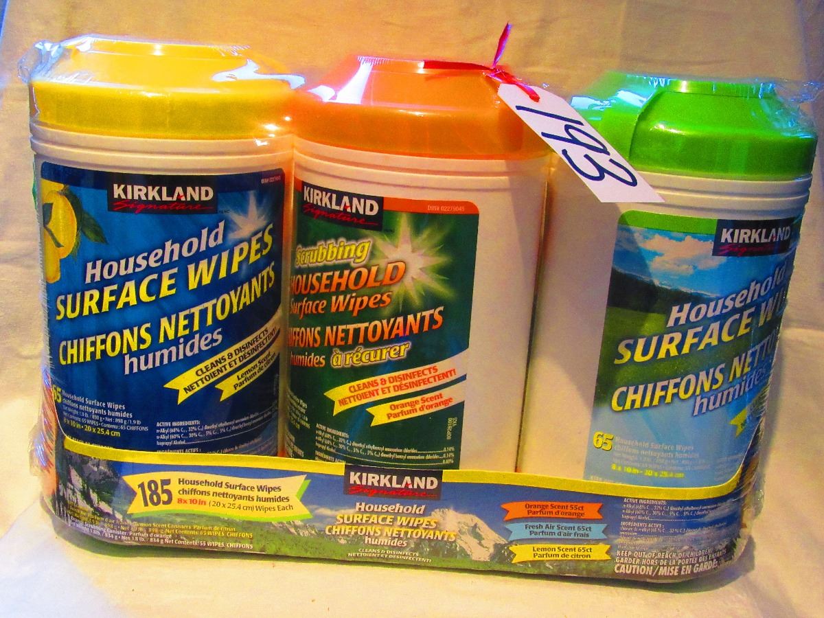 3 TUBS KIRKLAND HOUSEHOLD SURFACE WIPES