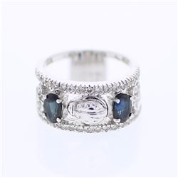 18KT White Gold Ladies Diamond and Gemstone Fashion Ring -# 9145