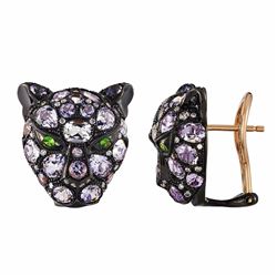 14KT Rose Gold Amethyst Earrings -# 6354