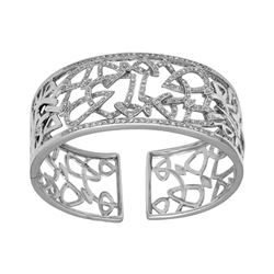 14KT White Gold Diamond Cuff Bracelet -# 6477