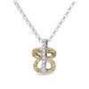 Image 1 : 14KT Two Tone Gold  Ladies Diamond Slider with Chain -# 8565