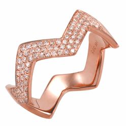 14KT Rose Gold Women's Diamond Ring -# 7579-1