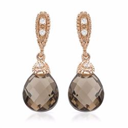 14KT Rose Gold Ladies Diamond and Gemstone Earrings -# 8657