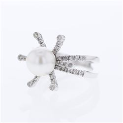 18KT White Gold Ladies Diamond Fashion Ring -# 9543