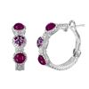 Image 2 : Judith Ripka Sterling Amethyst Hoop Earrings -# 1691