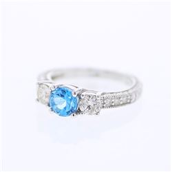 14KT White Gold Ladies Diamond and Gemstone Ring -# 9370