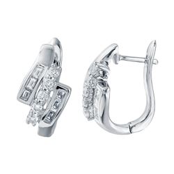 14KT White Gold Diamond Huggie Earrings -# 6562