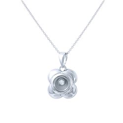 14KT White Gold Ladies Slider with Chain  -# 6800
