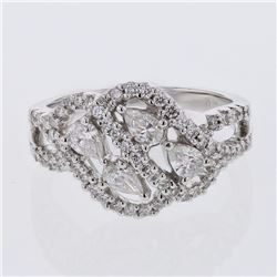 18KT White Gold Ladies Diamond Fashion Ring -# 9914