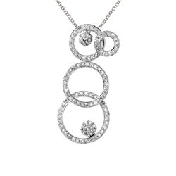 14KT White Gold Ladies Slider with Chain  -# 6774