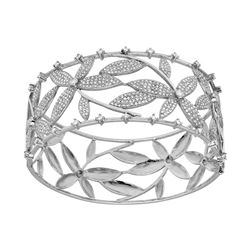 18KT White Gold Diamond Bangle Bracelet -# 6478-1