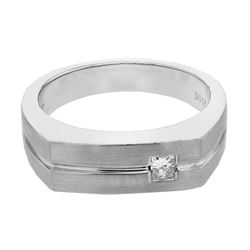 14KT White Gold Mens Diamond Ring -# 9611
