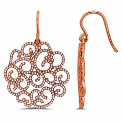 14KT Rose Gold Ladies Diamond Earrings -# 9149