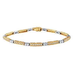 14KT Two Tone Gold  Ladies Diamond Bracelet -# 10156