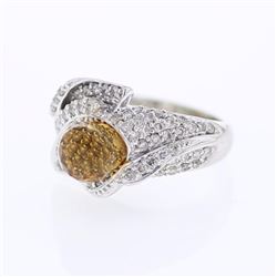 14KT White Gold Ladies Diamond and Gemstone Ring -# 9533