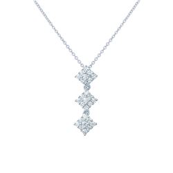 18KT White Gold Ladies Slider with Chain  -# 6740