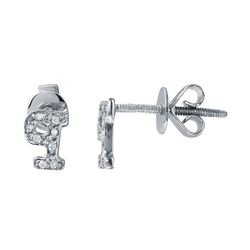 14KT White Gold Diamond Initial "P" Studs -# 6576-1