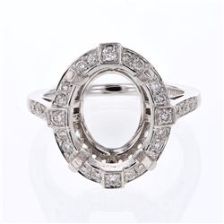 18KT White Gold Ladies Diamond Semi-Mount Ring  -# 9214