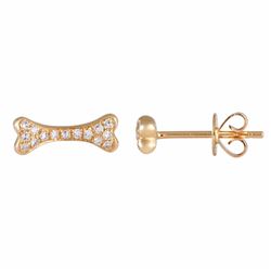 14KT Yellow Gold Diamond Earrings -# 7591