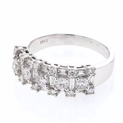18KT White Gold Ladies Diamond Band Ring -# 10020