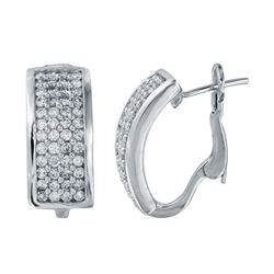 14KT White Gold Ladies Diamond Earrings -# 9976
